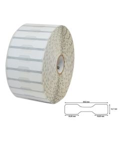 Zebra 8000D, Direct Thermal Jewelry Label, Butterfly label, 55.6x12.7mm, C:25.4mm 3510 labels/roll, Blackmark | 10010064