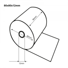 POS-C Receipt Paper Direct Thermal, 80X80X12 for Star - Epson Printers