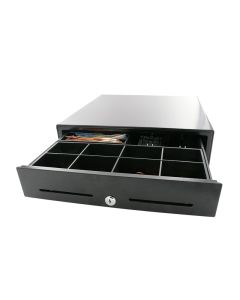 POS-C AC-4100, Electric Metal Cashdrawer, 6 Bills (4 Horizontal, 2 Vertical), 8 Coins, 2 Receipt, Width: 410mm, Depth: 420mm, Height: 100mm