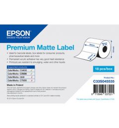 Epson Label Roll, Normal Paper, W:76 x H:127, Core: 46mm, White