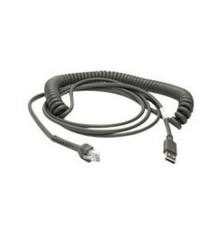 Zebra USB Cable, Type A, Coiled, U12, 2.7meter