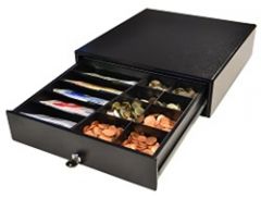 APG ECD330, Cashdrawer, Frontopening, Electric, Black