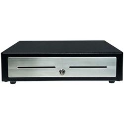 Star CD4-1616BKSSC48-S2, Electronic Cash drawer, Compartments: 4 Bill, 8 Coins, RJ12 | 24V, Color: Black | Stainless Steel Front